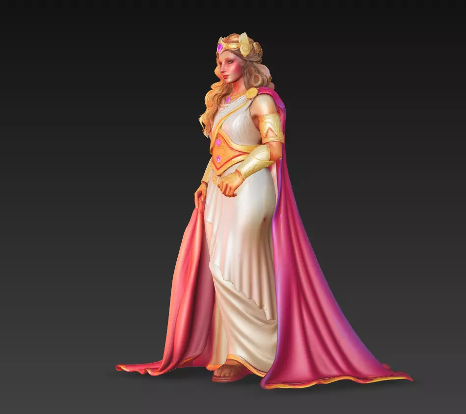 Greek Goddess - Elegant Fantasy Woman 3D Model 3D print model_1