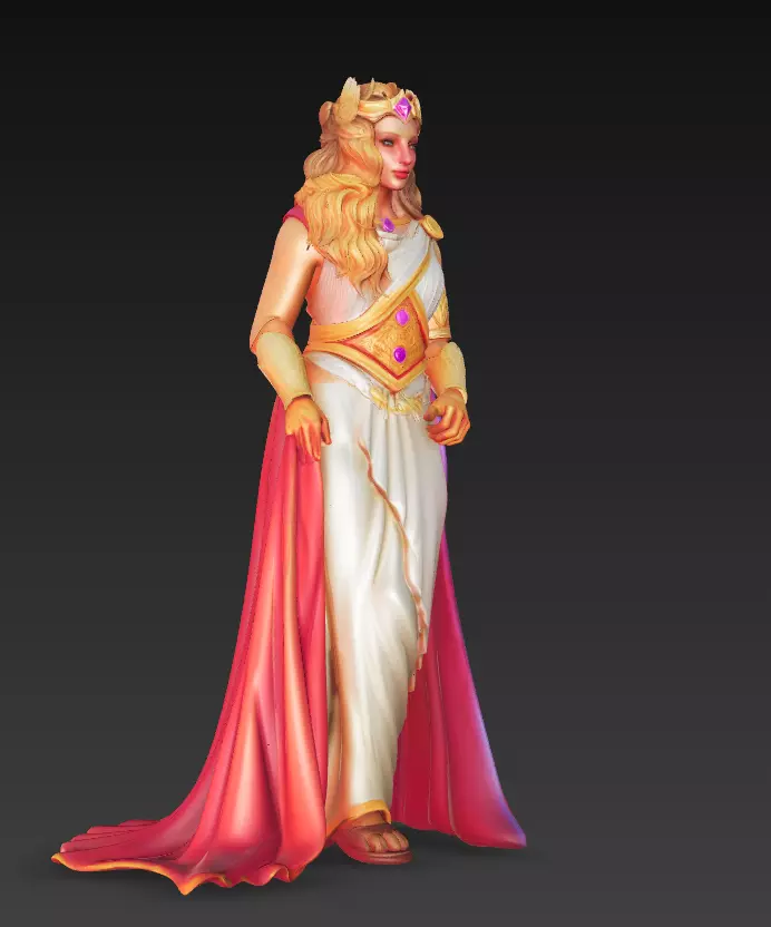 Greek Goddess - Elegant Fantasy Woman 3D Model 3D print model_4