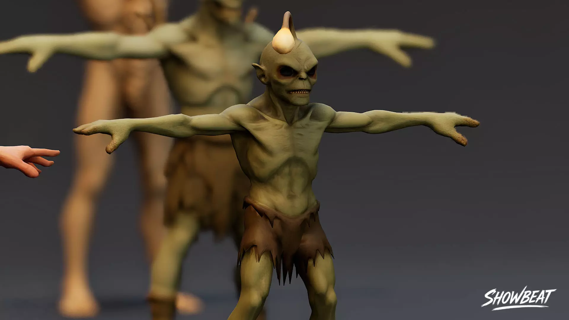 Complete Ghoul T-Pose Pack Low-poly 3D model_8
