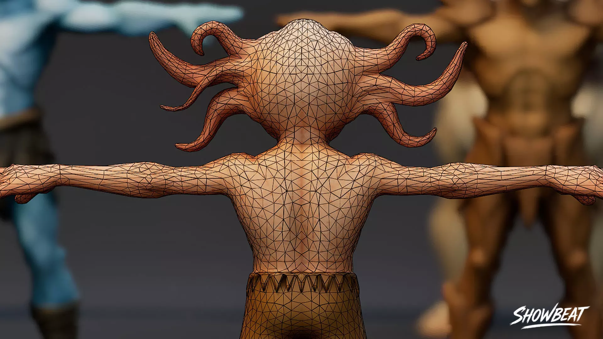 Complete Ghoul T-Pose Pack Low-poly 3D model_9