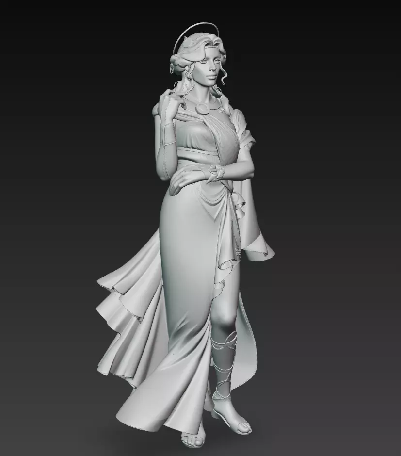 Greek Goddess -Elegant Mythical Woman 3D Model 3D print model_5