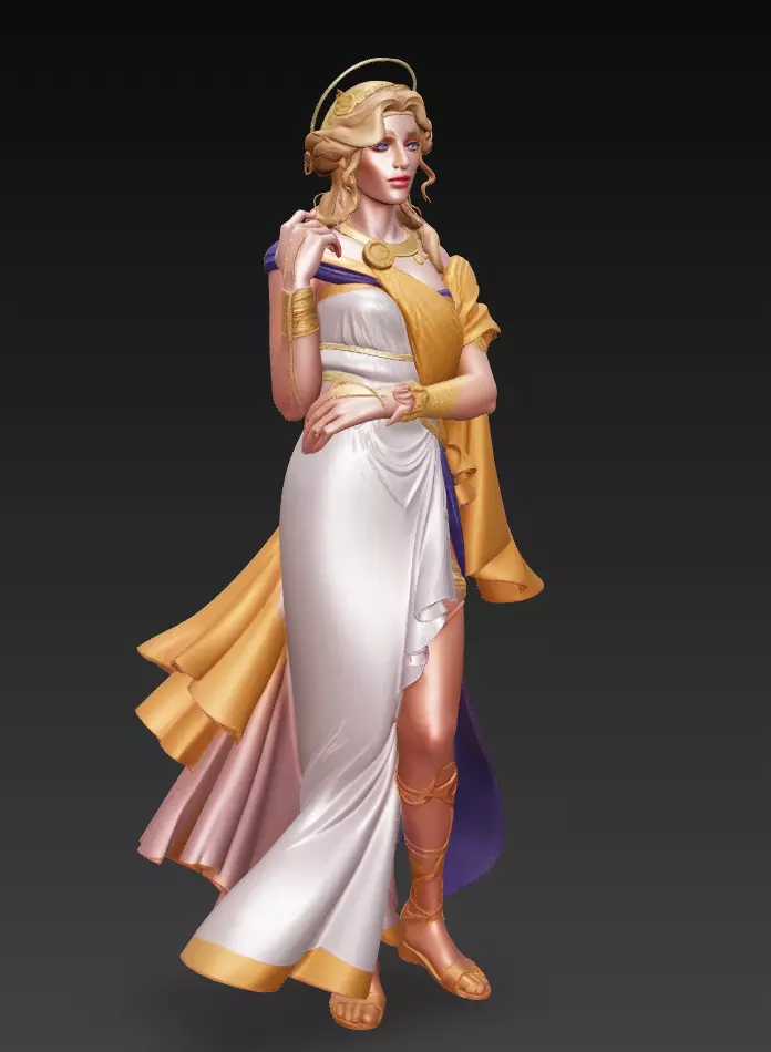 Greek Goddess -Elegant Mythical Woman 3D Model 3D print model_1