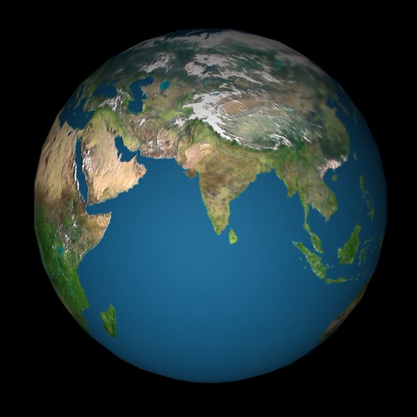 Earth 3D Model from space - elements furnished 3D model_1