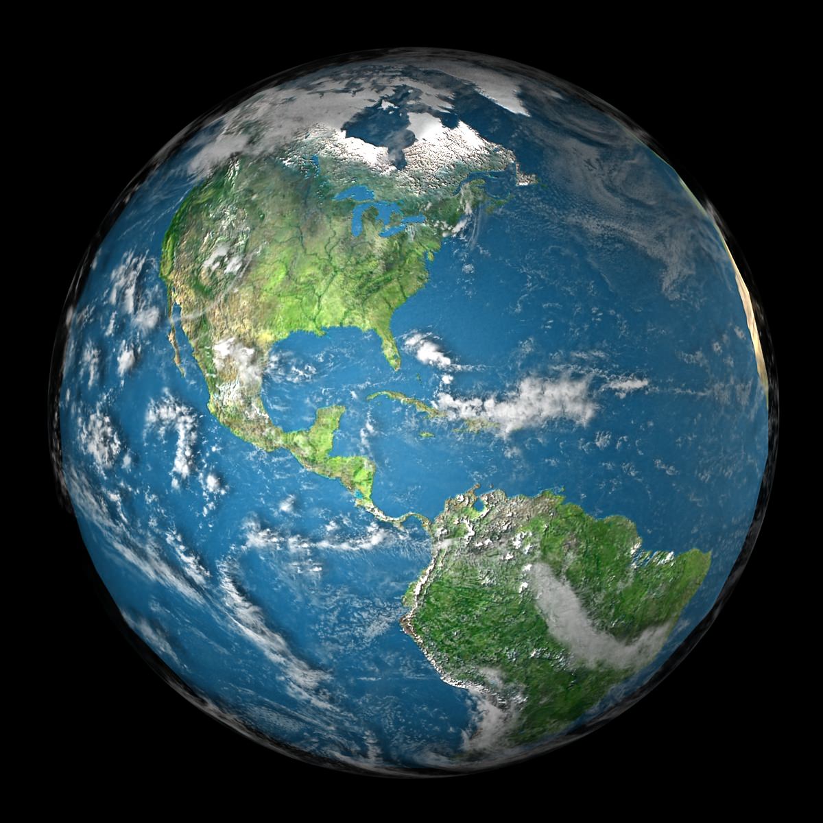 Earth 3D Model from space - elements furnished 3D model_2