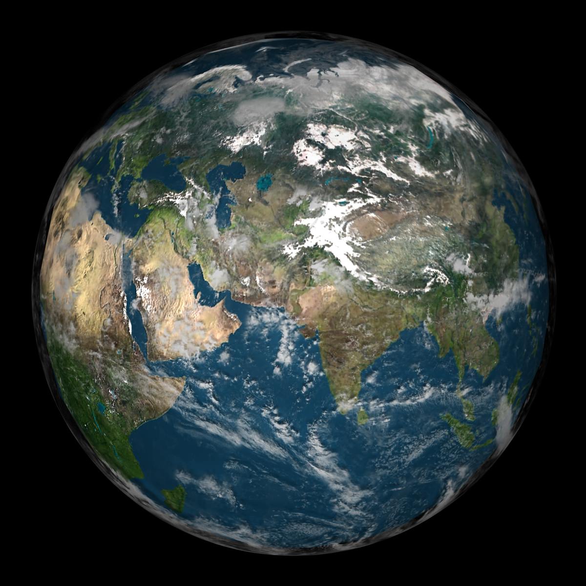 Earth 3D Model from space - elements furnished 3D model_9