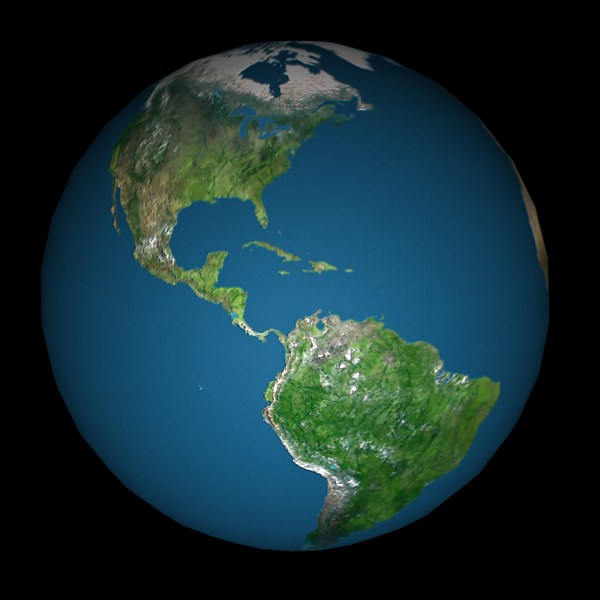 Earth 3D Model from space - elements furnished 3D model_3
