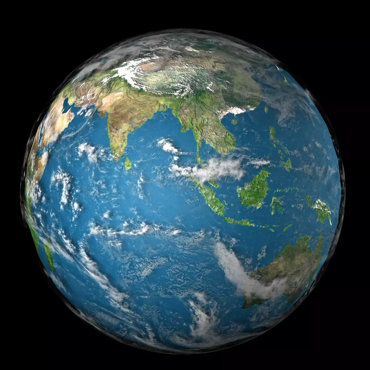 Earth 3D Model from space - elements furnished 3D model_0