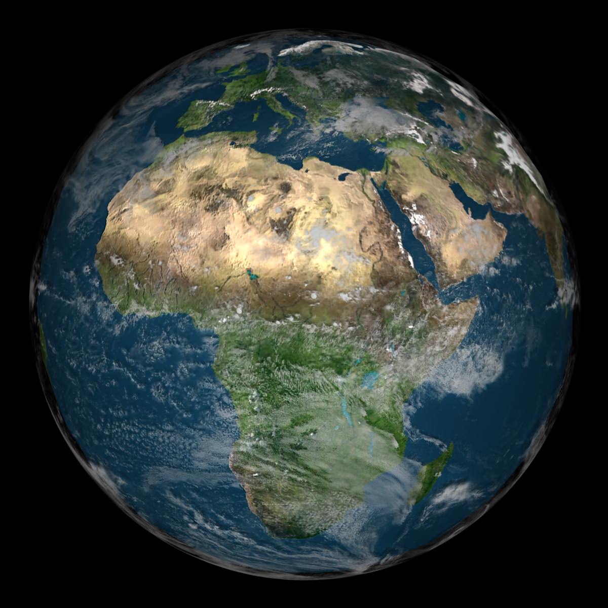 Earth 3D Model from space - elements furnished 3D model_8