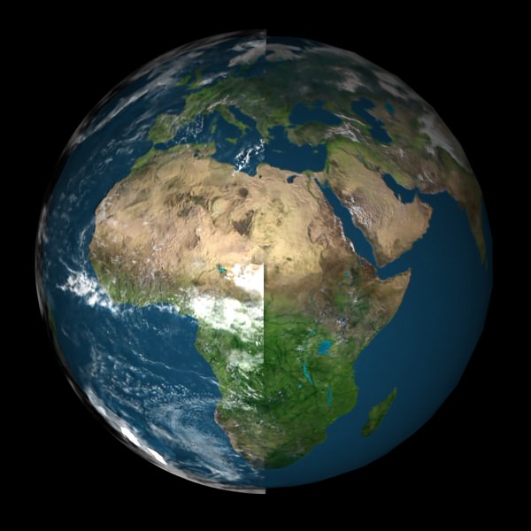 Earth 3D Model from space - elements furnished 3D model_5