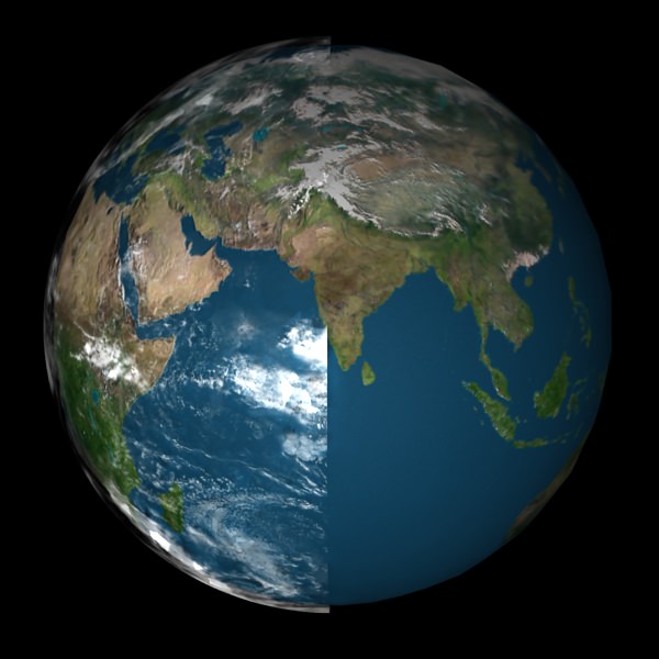 Earth 3D Model from space - elements furnished 3D model_4
