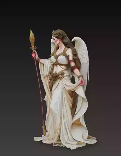 Celestial Goddess - Elegant Fantasy Angel Sculpture 3D Model 3D print model