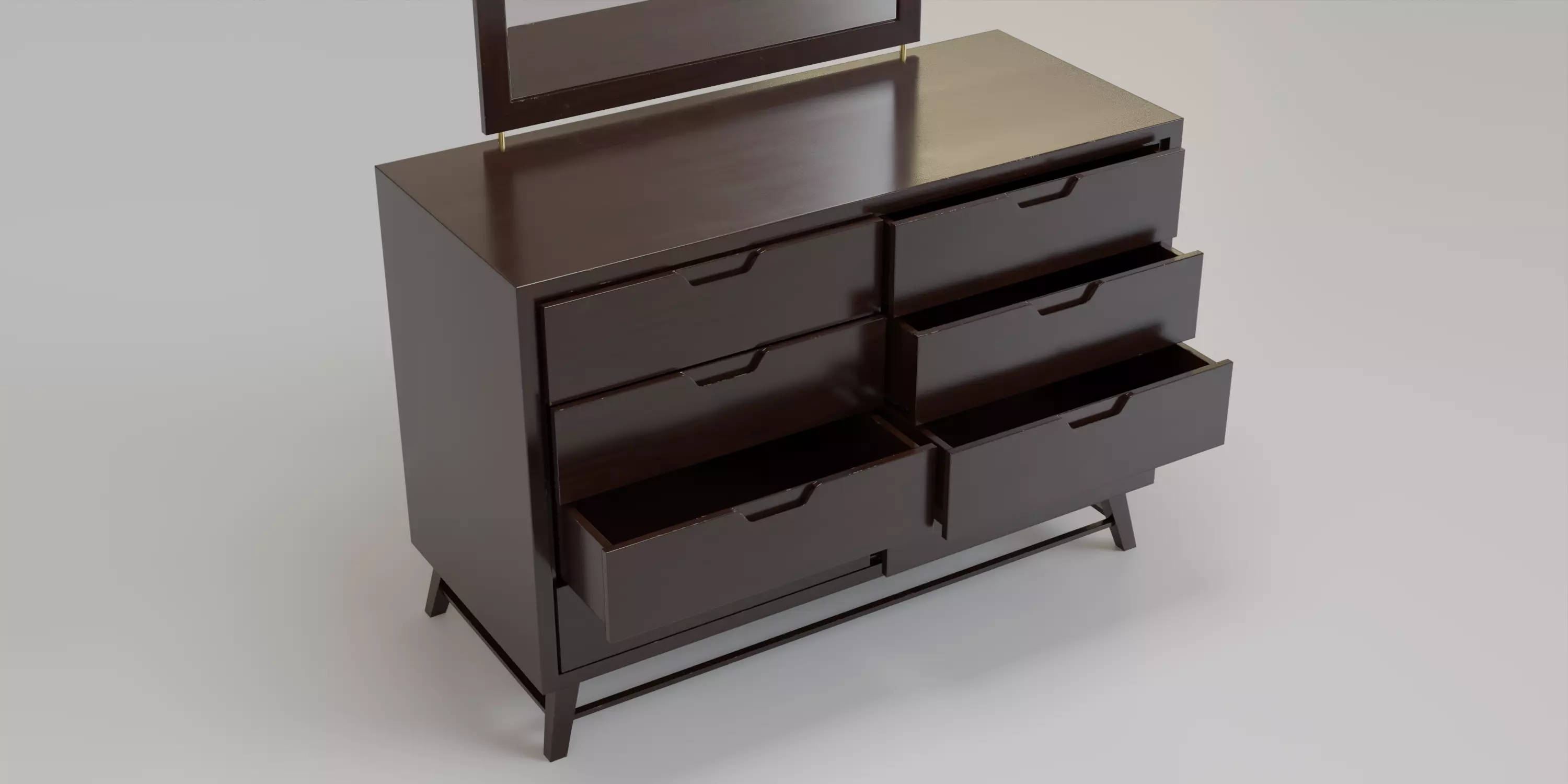 Dresser Low-poly 3D model_10