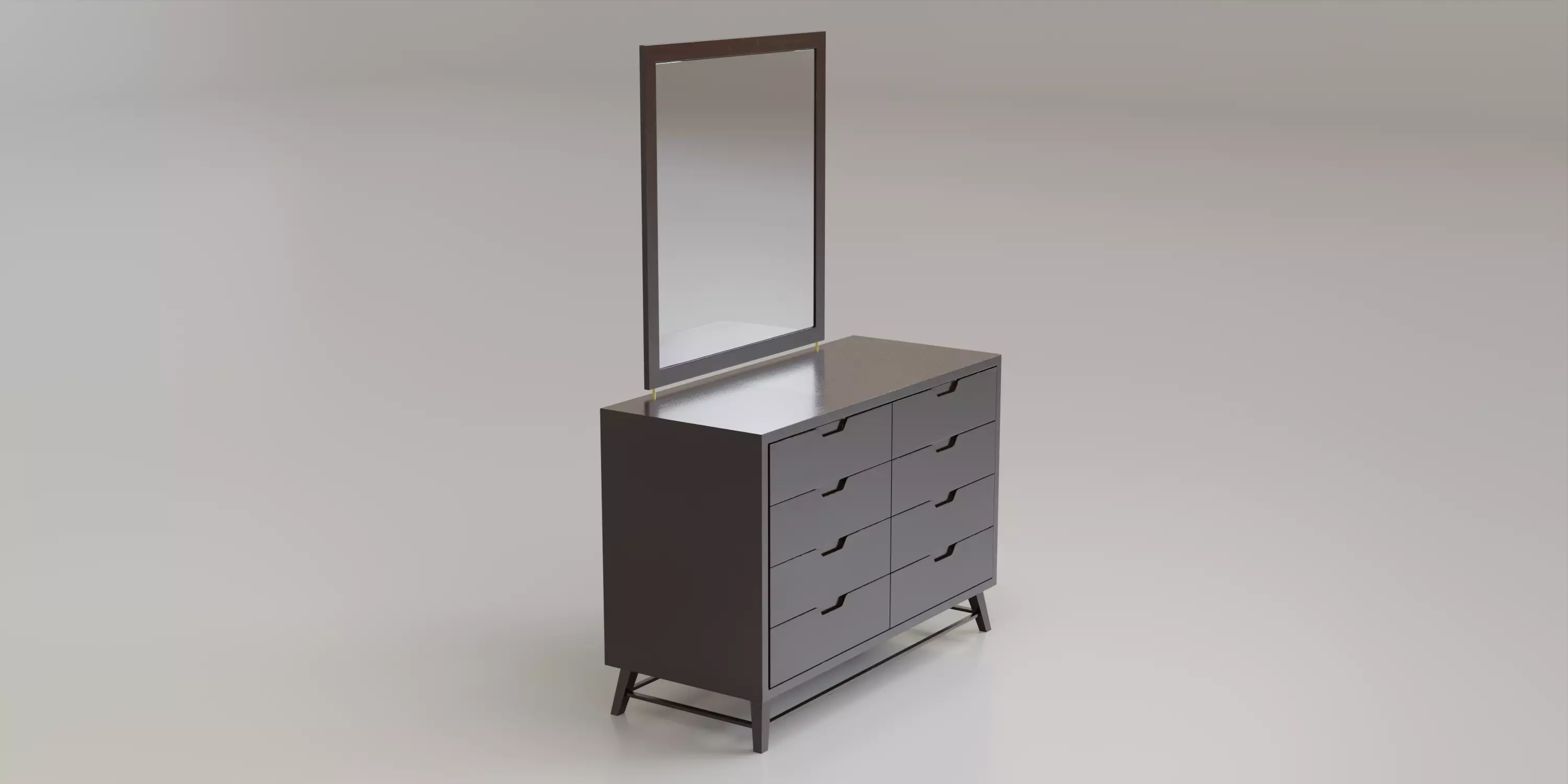 Dresser Low-poly 3D model_1