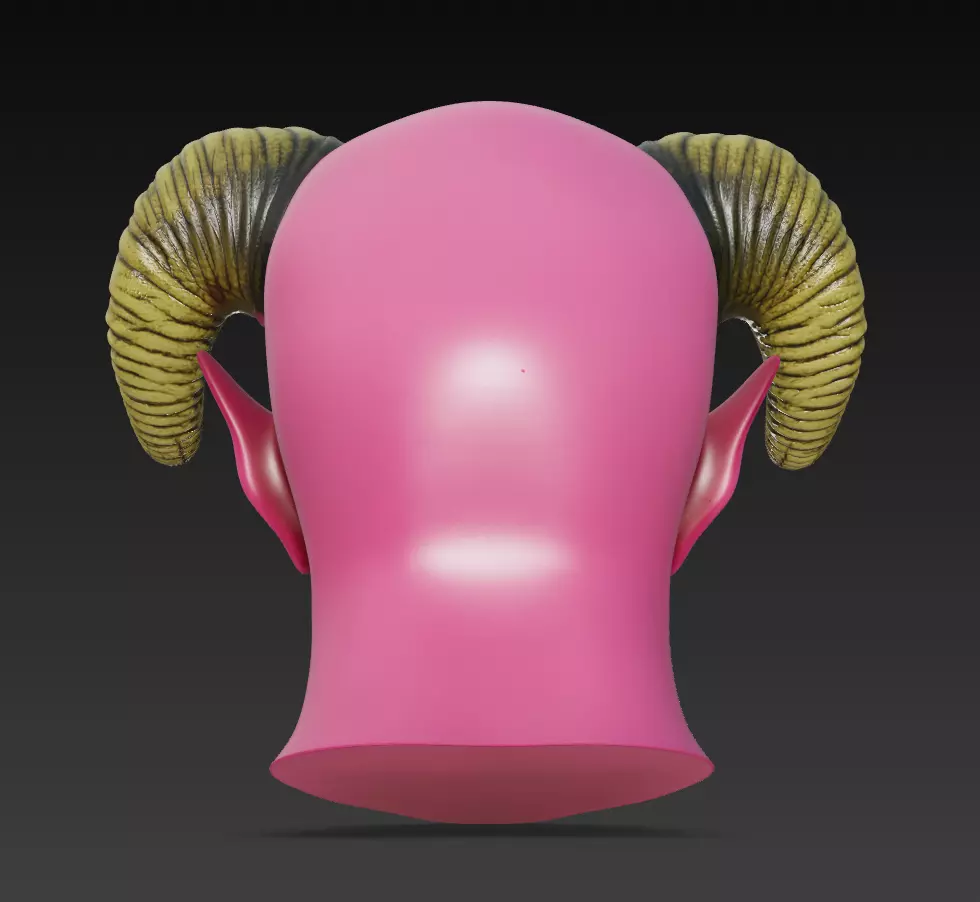 Demon Lord Head - Stylized Fantasy Bust 3D Model 3D print model_5
