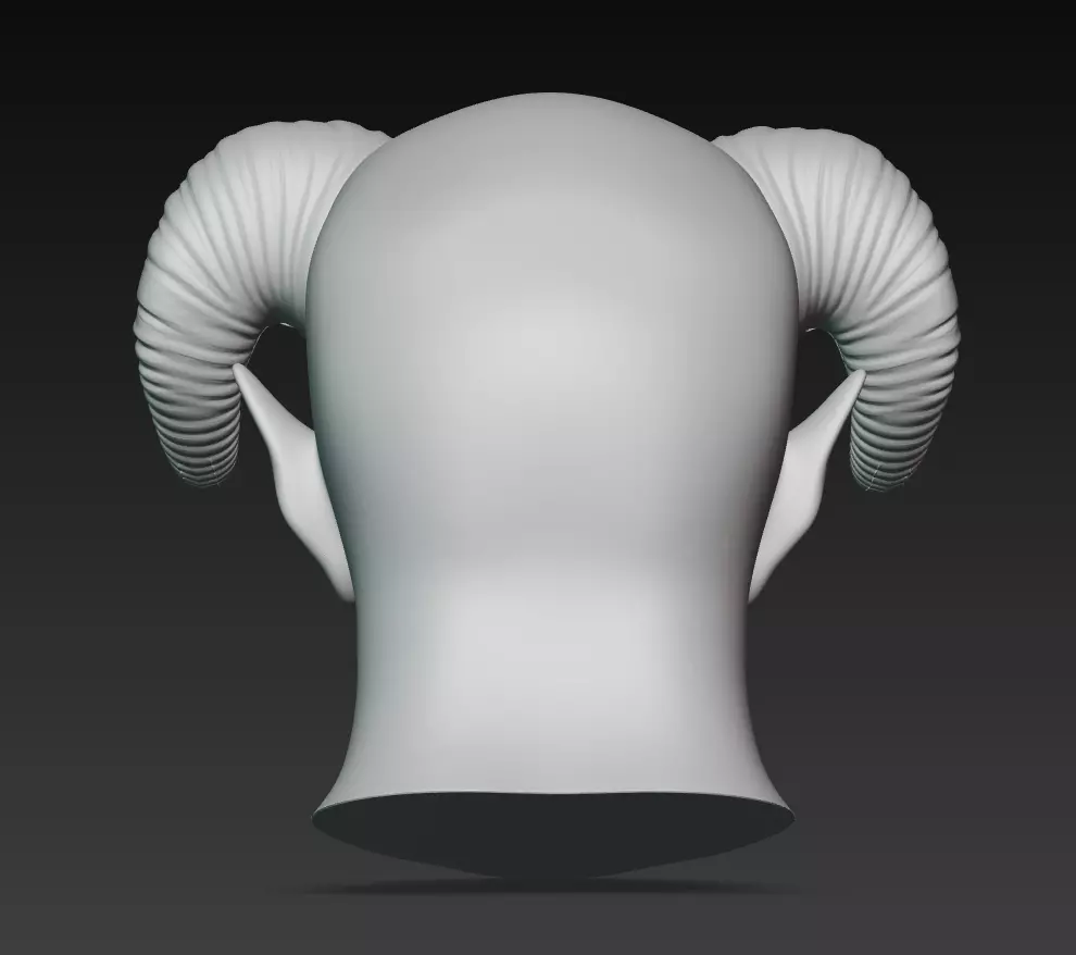Demon Lord Head - Stylized Fantasy Bust 3D Model 3D print model_11