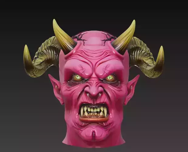 Demon Lord Head - Stylized Fantasy Bust 3D Model