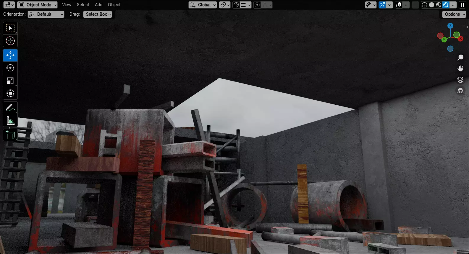 Abandoned Building Site - Environment 003 Low-poly 3D model_20