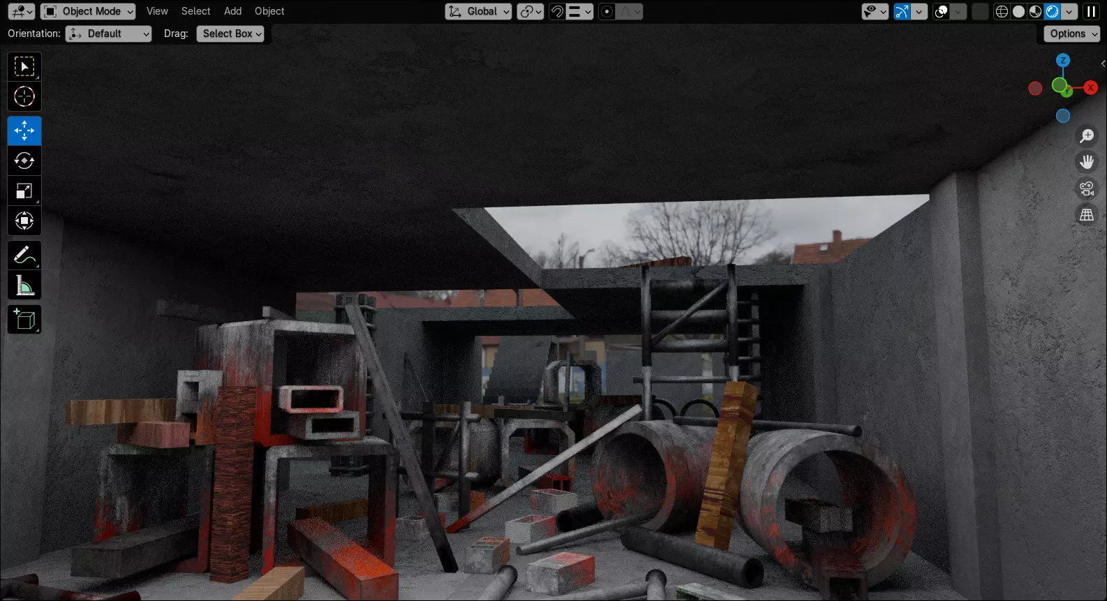 Abandoned Building Site - Environment 003 Low-poly 3D model_21