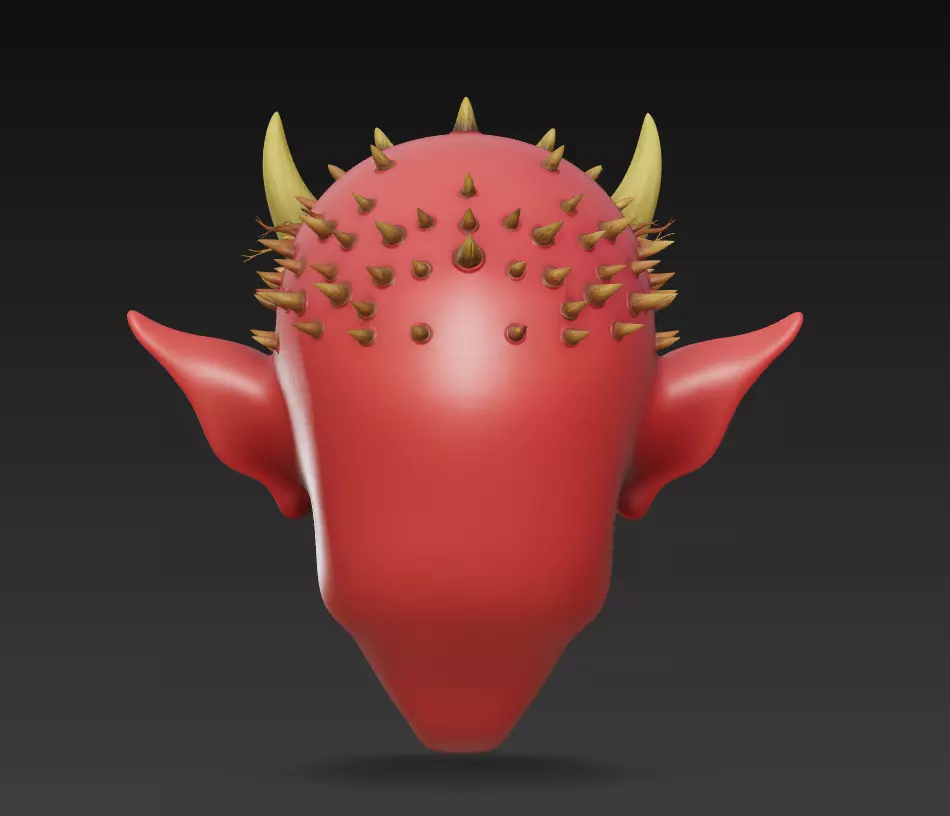 Infernal Demon Head - Stylized Horror Sculpture 3D Model 3D print model_6