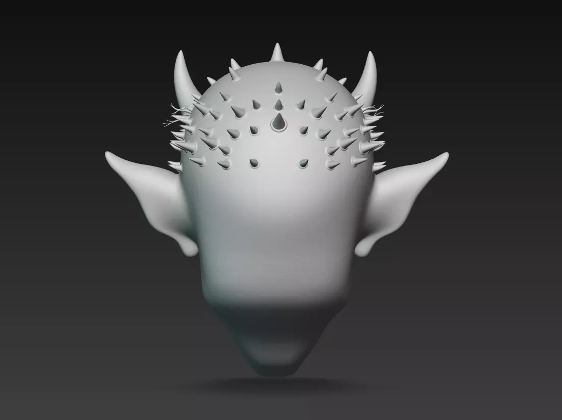 Infernal Demon Head - Stylized Horror Sculpture 3D Model 3D print model_7