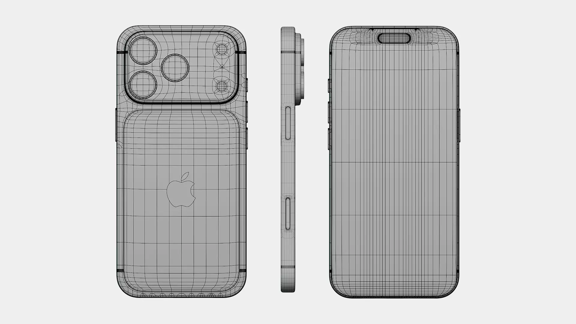I Phone 17 Pro Max Low-poly 3D model_8