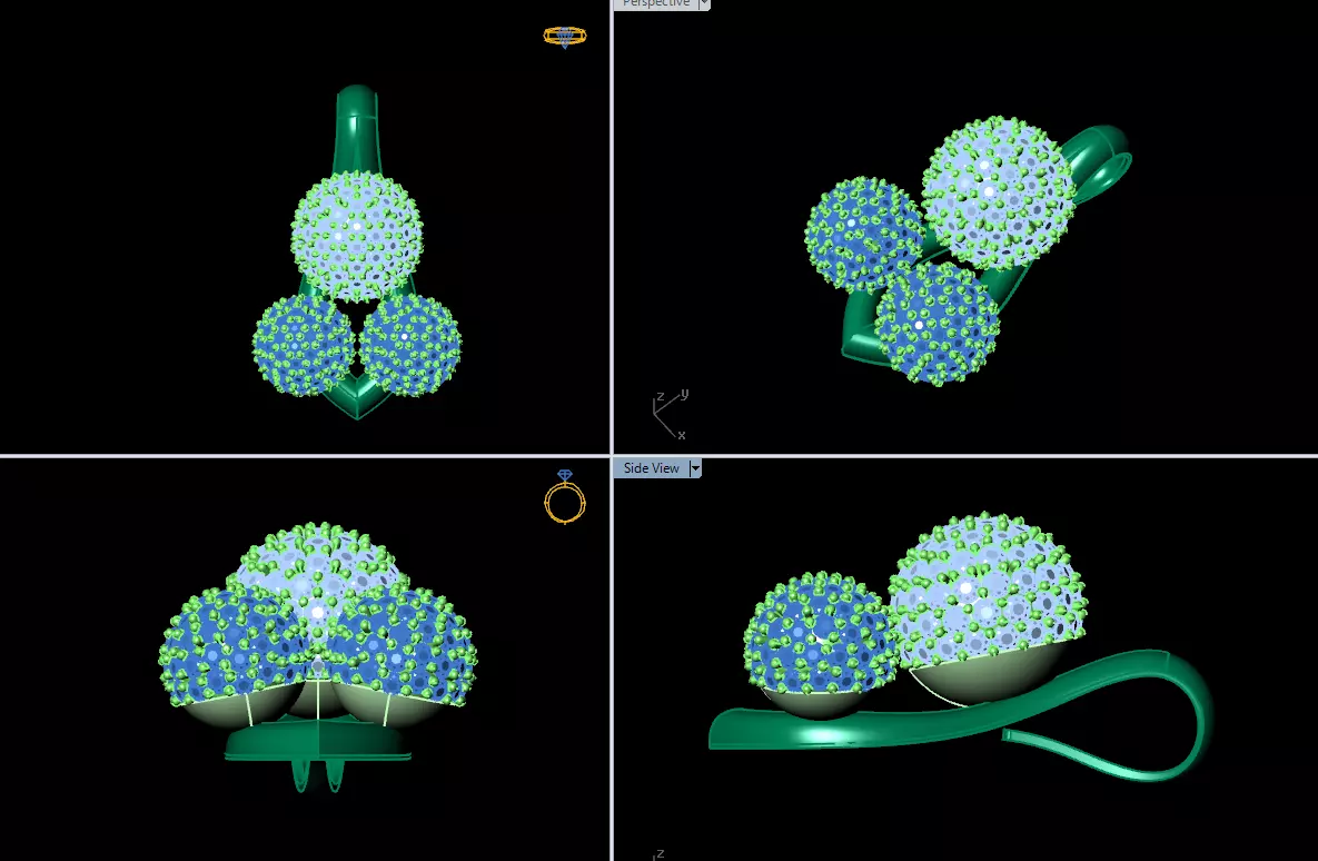 Pendant Earrings Rings Bracelet Combo 3D 3D print model_4