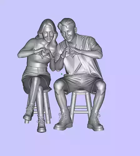 Couple making heart shape