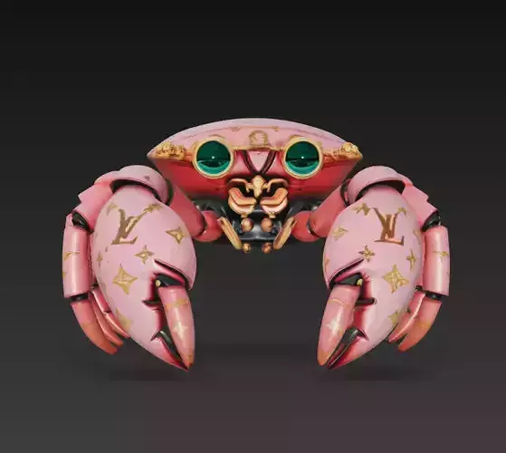 Emerald Mecha Crab - Fashion Robotic Sculpture 3D Model
