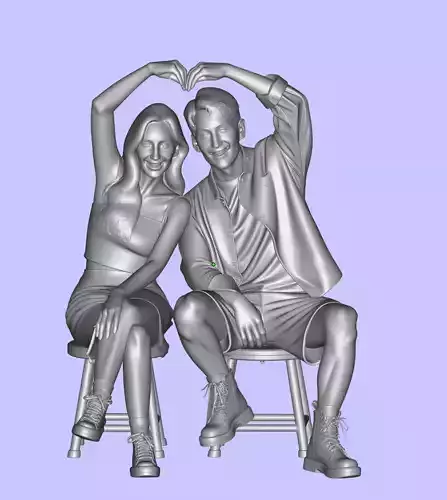 Couple making heart shape