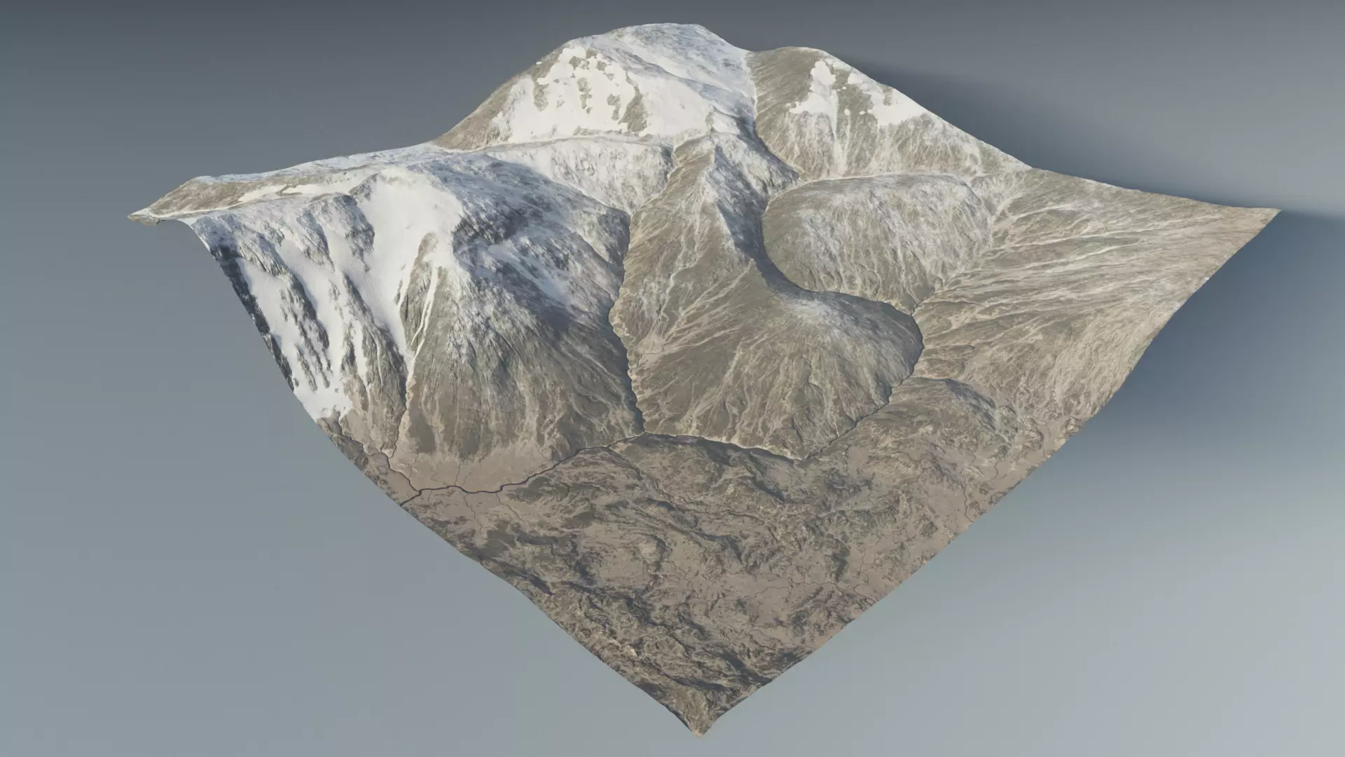 Hilltop topography and landform 3D model_6