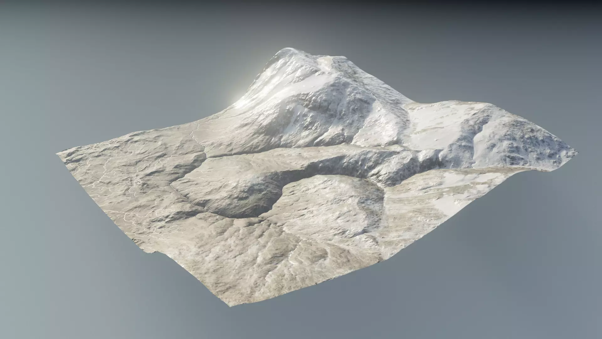 Hilltop topography and landform 3D model_7