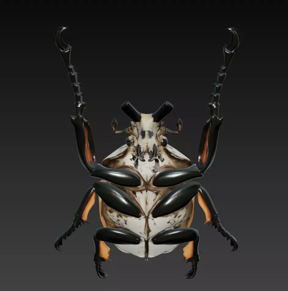 Imperial Goliath Beetle - Ornamental Realistic Sculpture 3D 3D print model_3