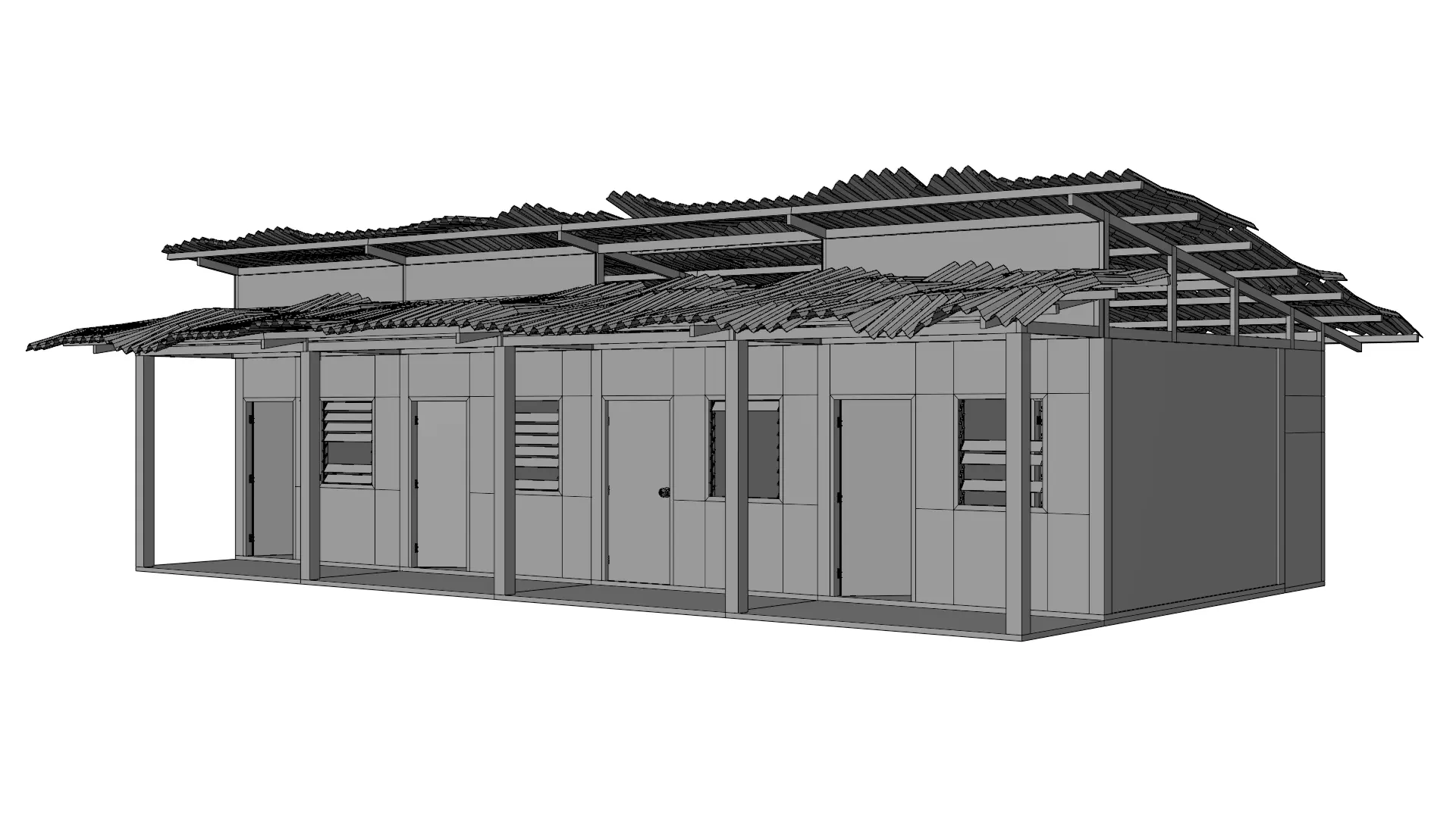 Thai Dorm Abandoned 3D model_2