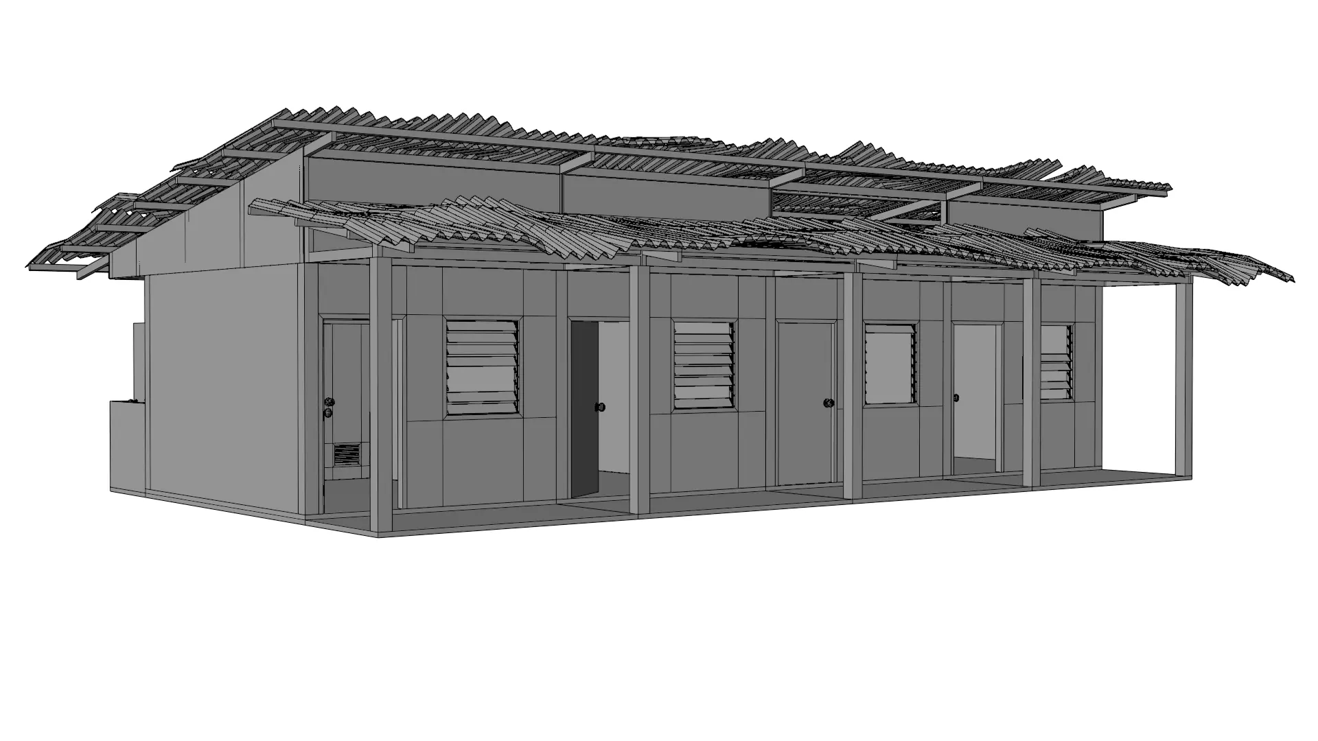 Thai Dorm Abandoned 3D model_8