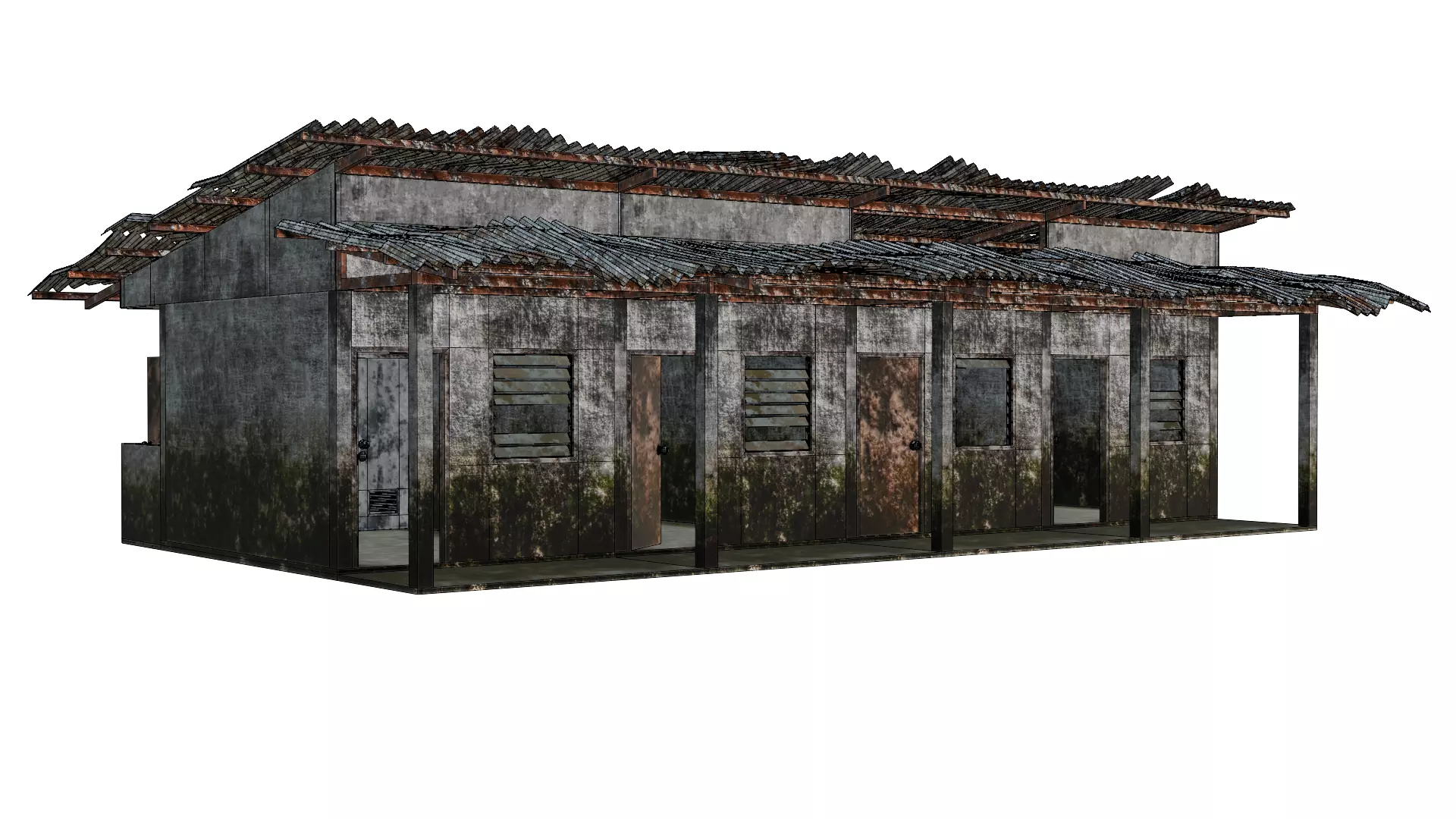 Thai Dorm Abandoned 3D model_7