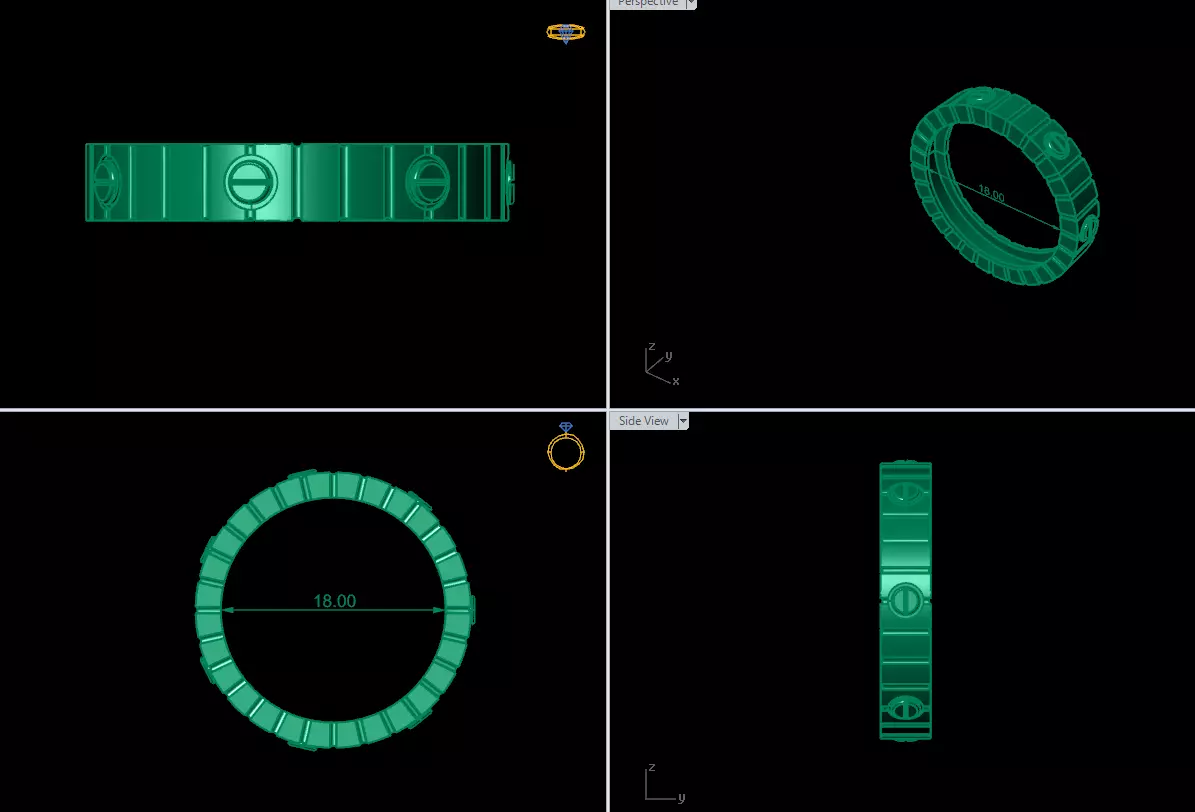 Pendant Earrings Rings Bracelet Combo 2 combo 3D print model_6