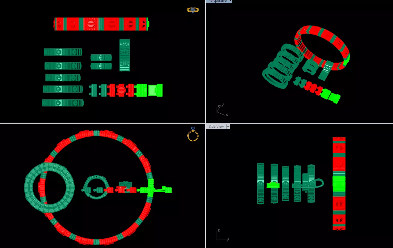 Pendant Earrings Rings Bracelet Combo 2 combo 3D print model_2