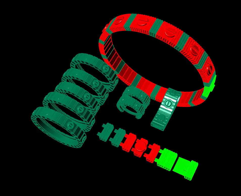 Pendant Earrings Rings Bracelet Combo 2 combo 3D print model_3