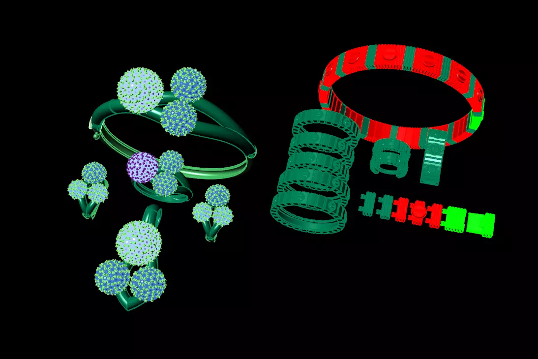 Pendant Earrings Rings Bracelet Combo 2 combo 3D print model_0