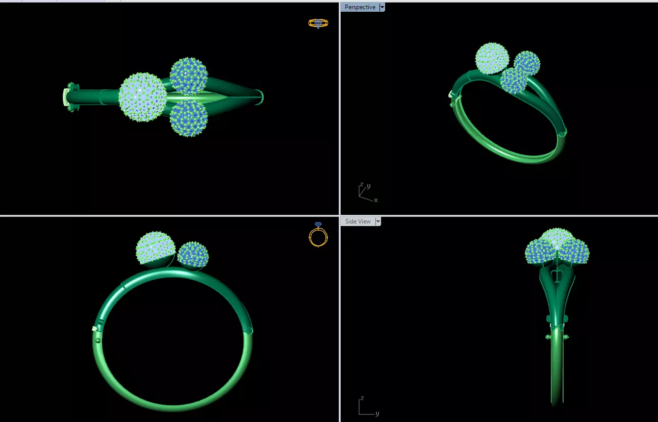 Pendant Earrings Rings Bracelet Combo 2 combo 3D print model_26