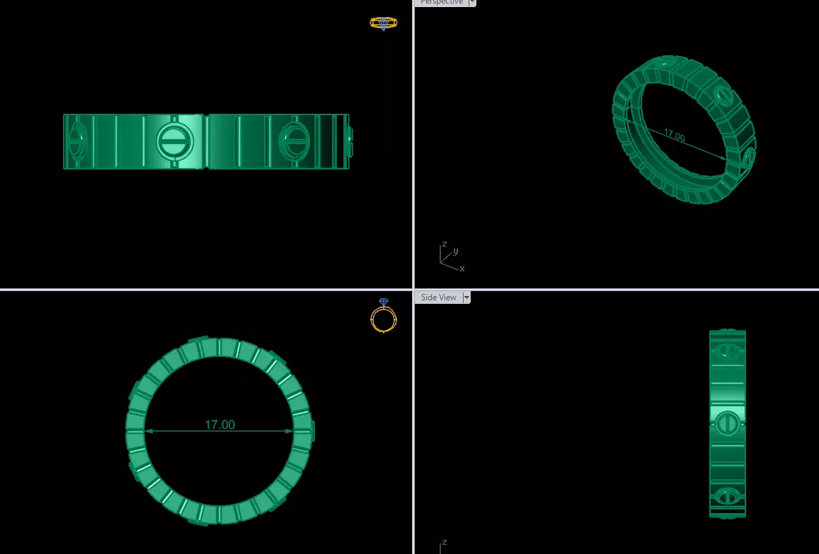 Pendant Earrings Rings Bracelet Combo 2 combo 3D print model_4