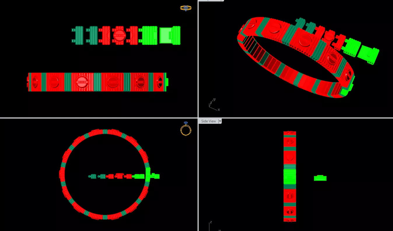 Pendant Earrings Rings Bracelet Combo 2 combo 3D print model_19