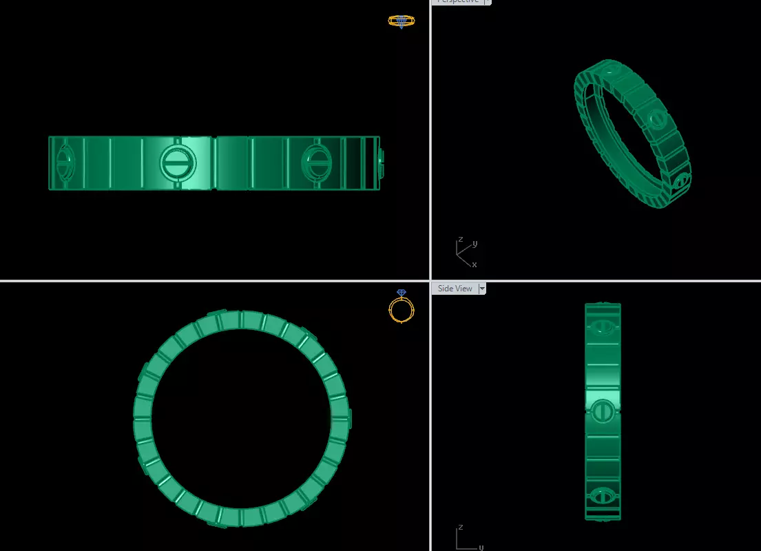 Pendant Earrings Rings Bracelet Combo 2 combo 3D print model_12