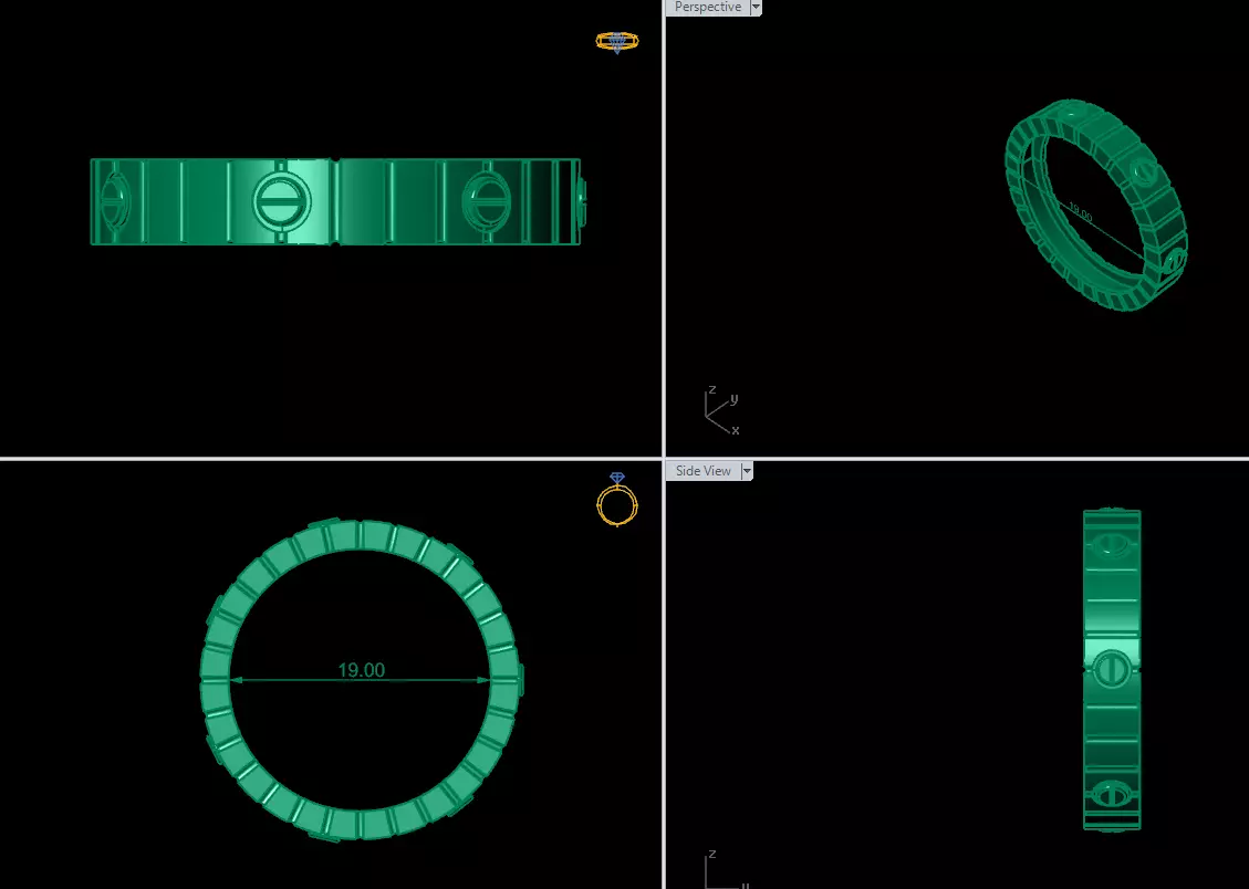 Pendant Earrings Rings Bracelet Combo 2 combo 3D print model_8