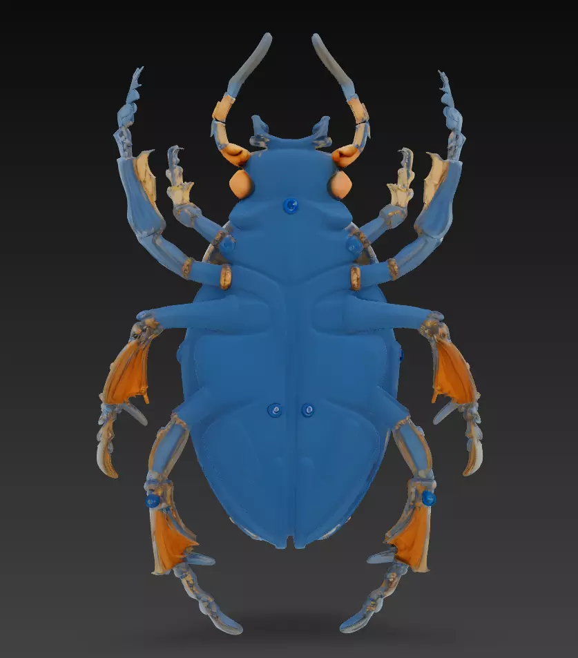 Cyber Jewel Beetle - Futuristic Metallic Insect 3D Model 3D print model_7