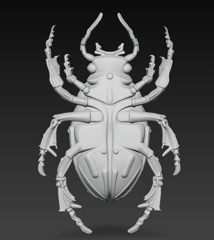 Cyber Jewel Beetle - Futuristic Metallic Insect 3D Model 3D print model_11