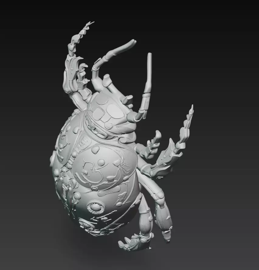 Cyber Jewel Beetle - Futuristic Metallic Insect 3D Model 3D print model_9