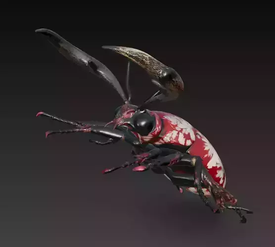 Royal Ornate Beetle - Decorative Cyber Insect 3D Model