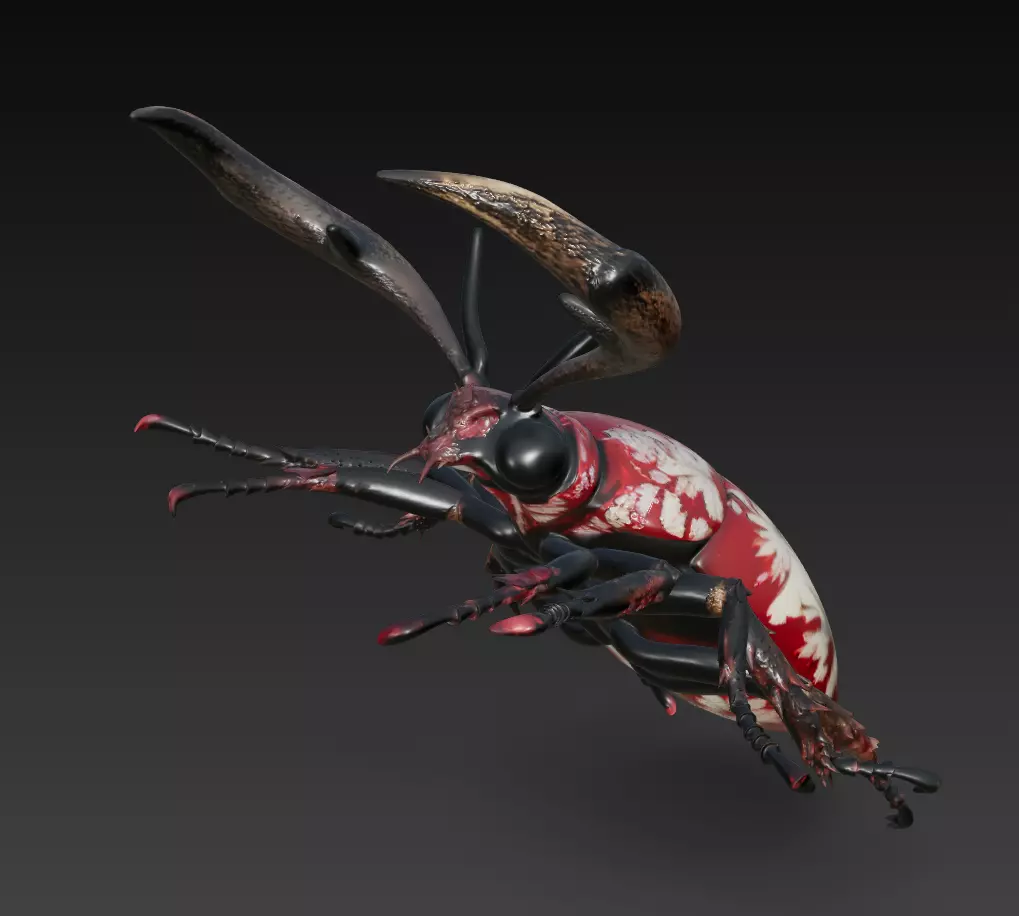 Royal Ornate Beetle - Decorative Cyber Insect 3D Model 3D print model