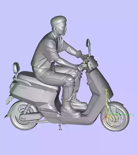 Man riding an electric motorcycle